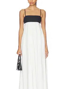 House of Harlow 1970 | Black & Ivory/Cream Spaghetti Strap Maxi Dress